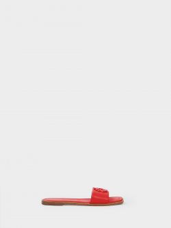 Flat monogram sandals, red Flat monogram sandals, red Rinascimento