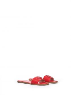 Flat monogram sandals, red Flat monogram sandals, red Rinascimento