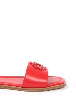 Flat monogram sandals, red Flat monogram sandals, red Rinascimento
