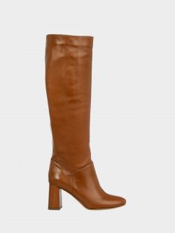 womens long tan leather boots