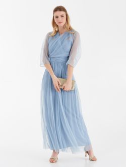 Atelier tulle stole, light blue Atelier tulle stole, light blue Rinascimento