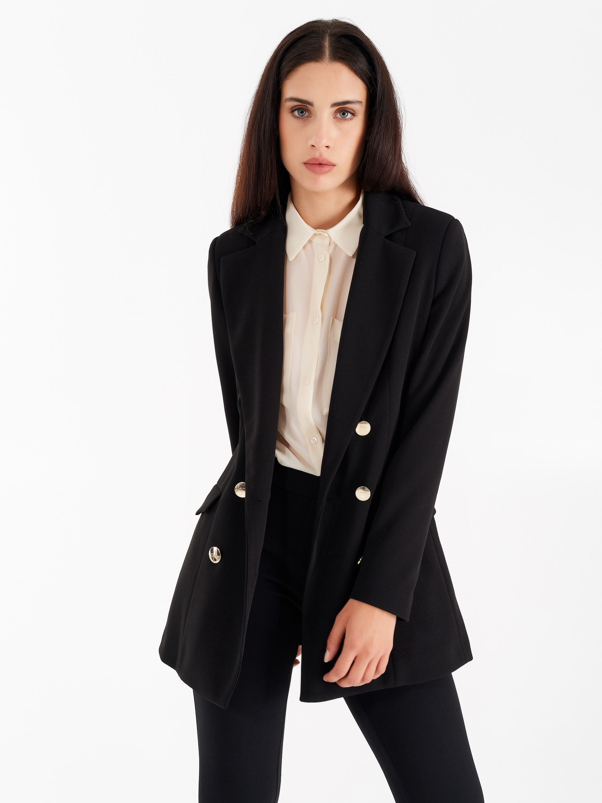 black double breasted jacket women's