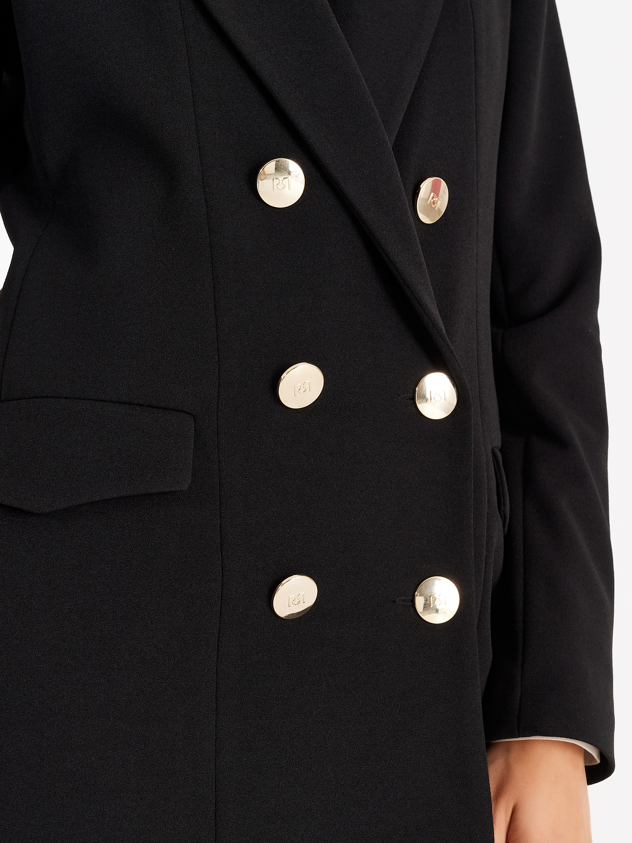 Giacca da donna doppiopetto con bottoni a quadri giacca da ufficio abbigliamento da lavoro giacca slim fit giacca giacca donna giacca da donna giacca con risvolto stampa bianco nero 