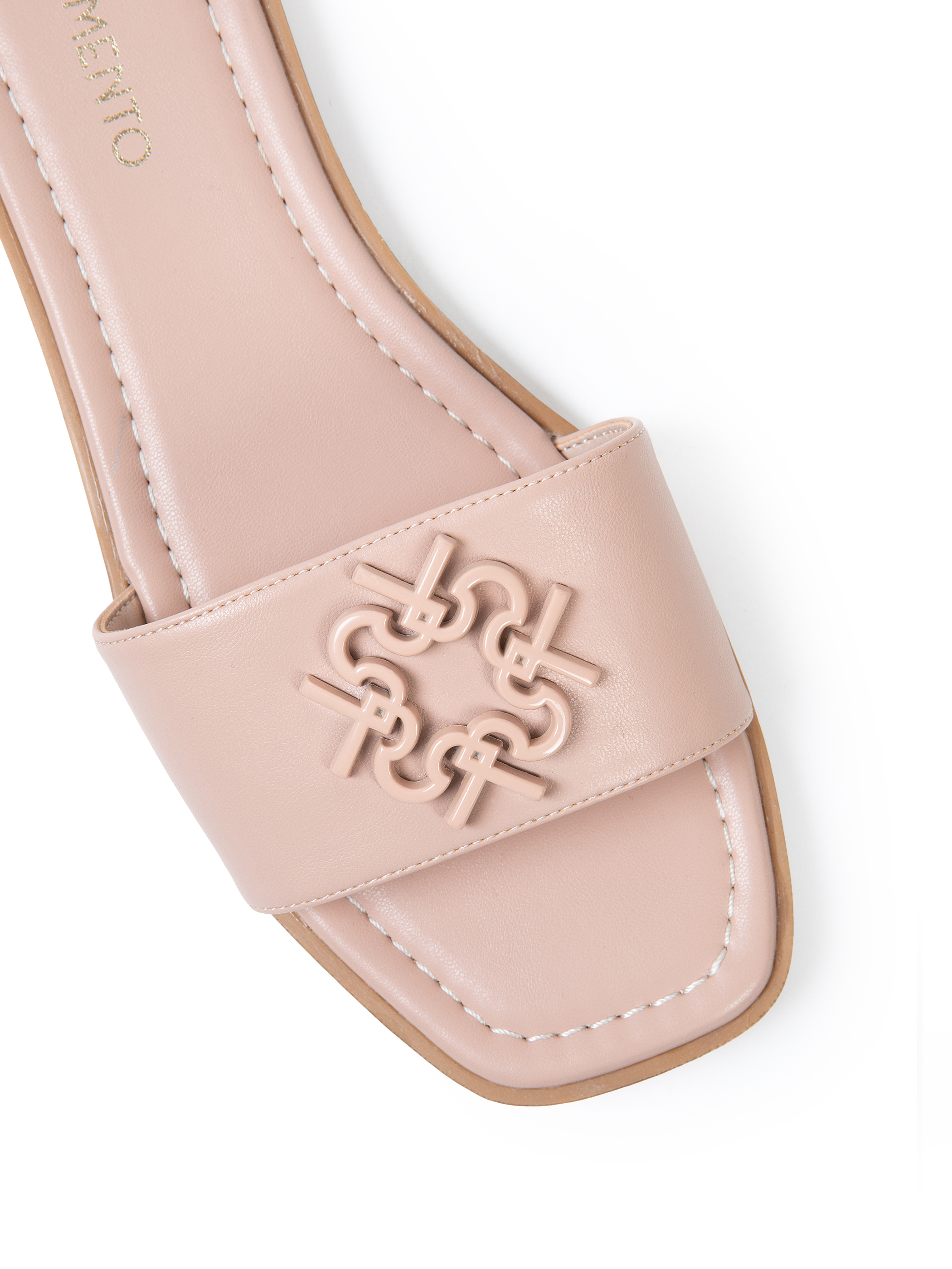 Sandalias logo de color rosa palo