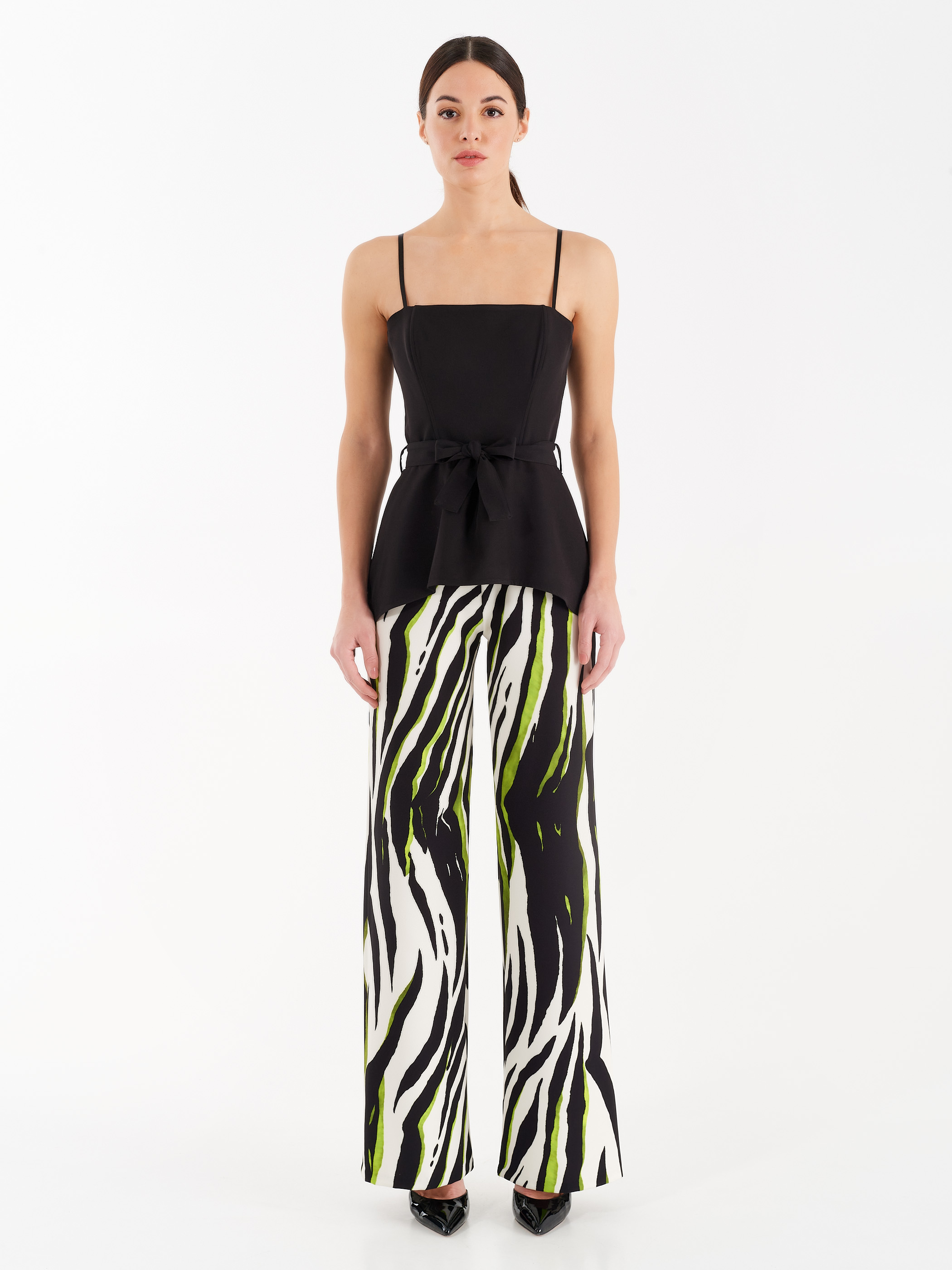 animal print palazzo trousers