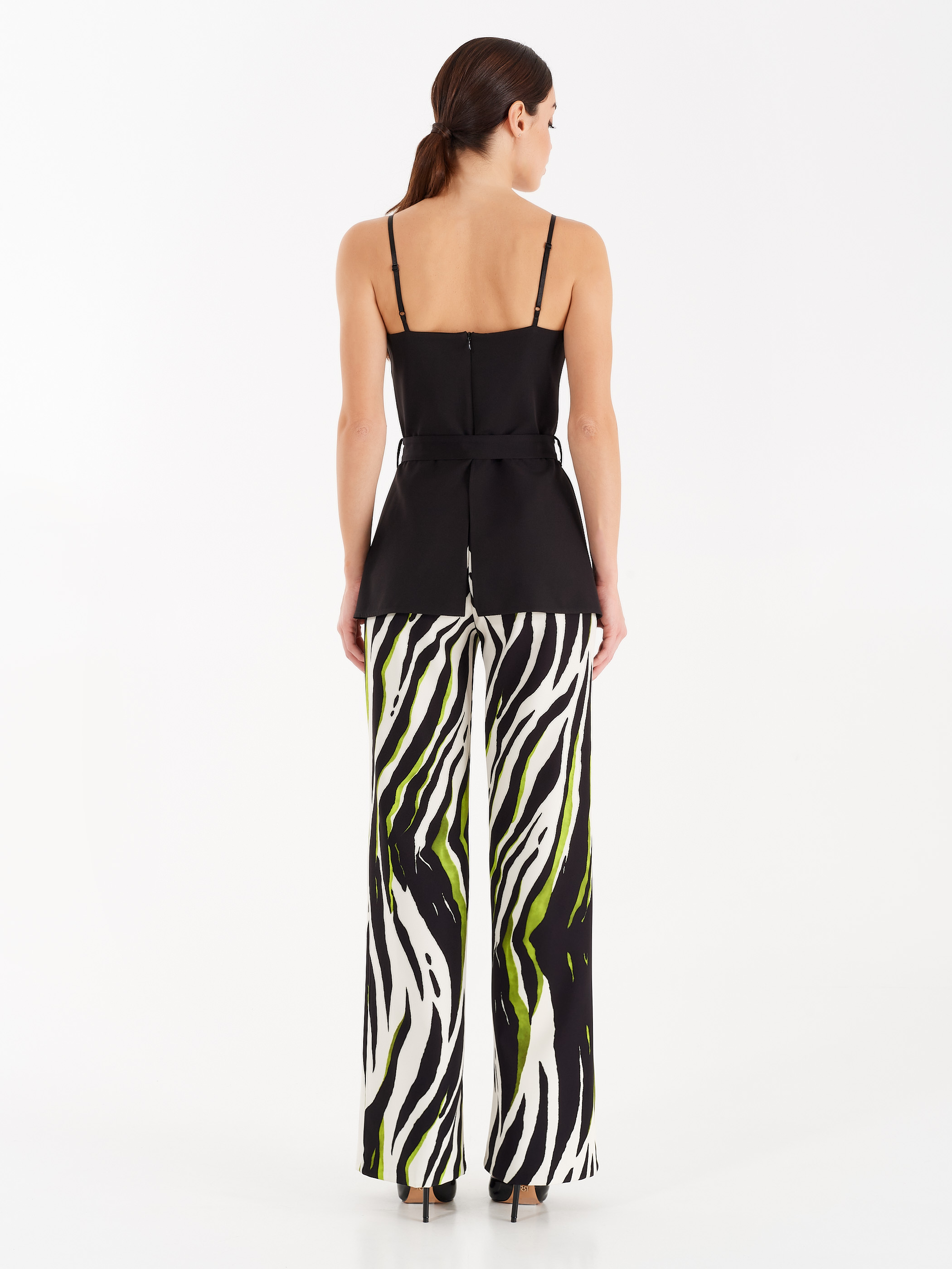 animal print palazzo trousers