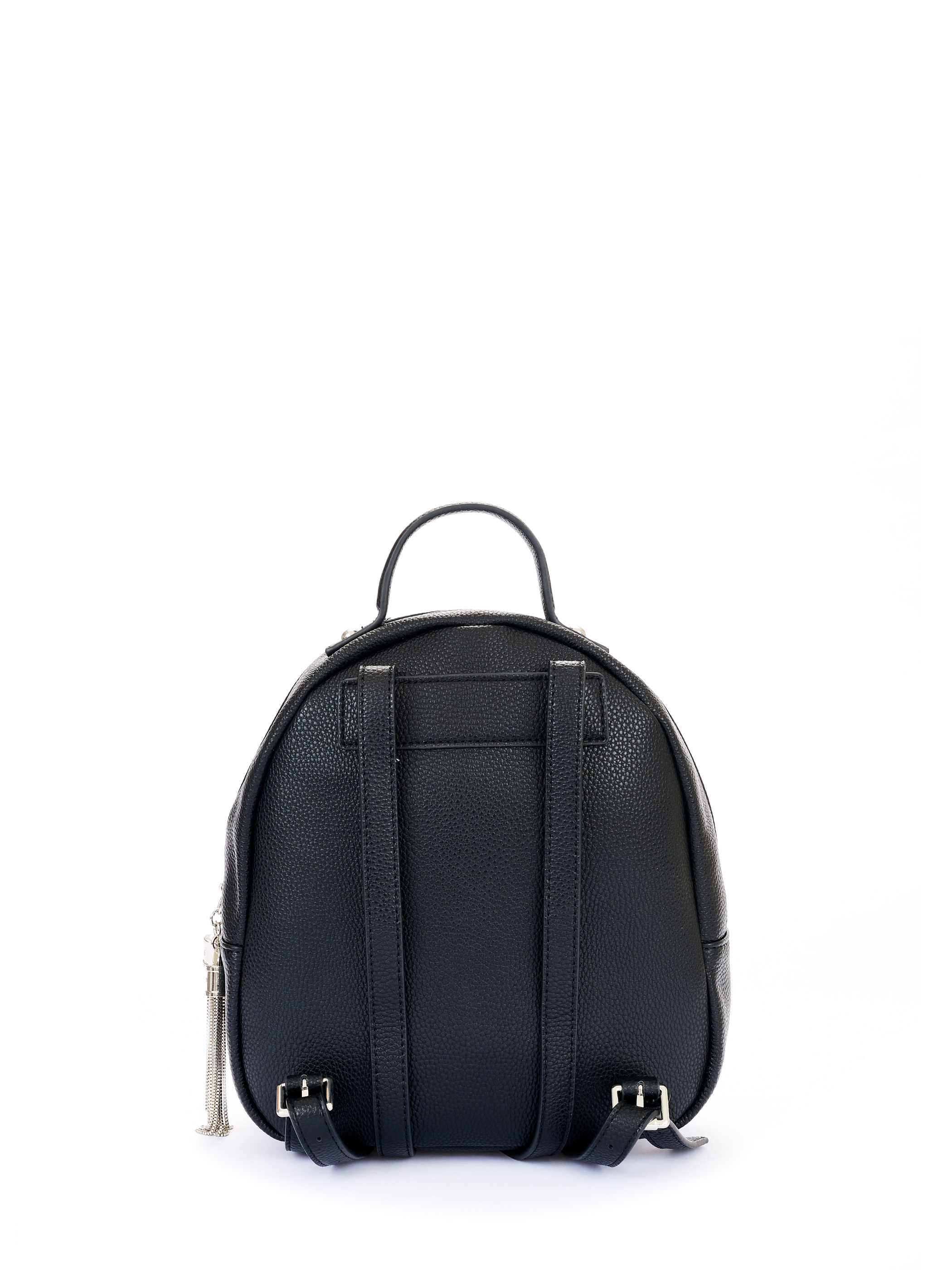 black faux leather backpack
