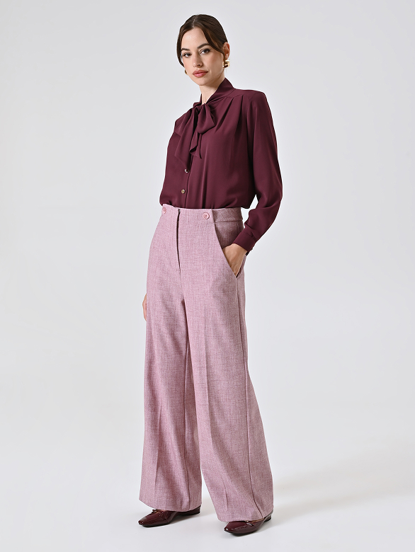 Pantaloni Rosa in Tessuto Maschile