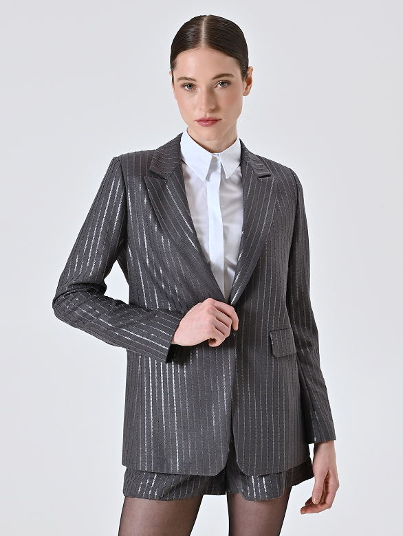 Giacca Gessata con Filo Lurex