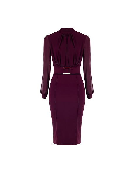 Tubino Bordeaux con Fibbia Geometrica