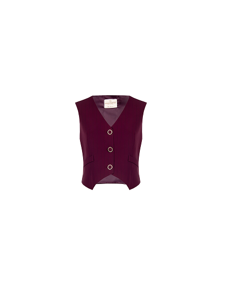 Gilet Bordeaux con Riga Nera