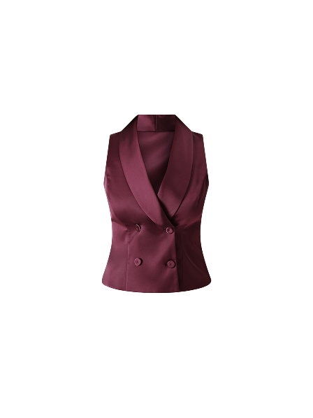 Gilet Bordeaux in Raso
