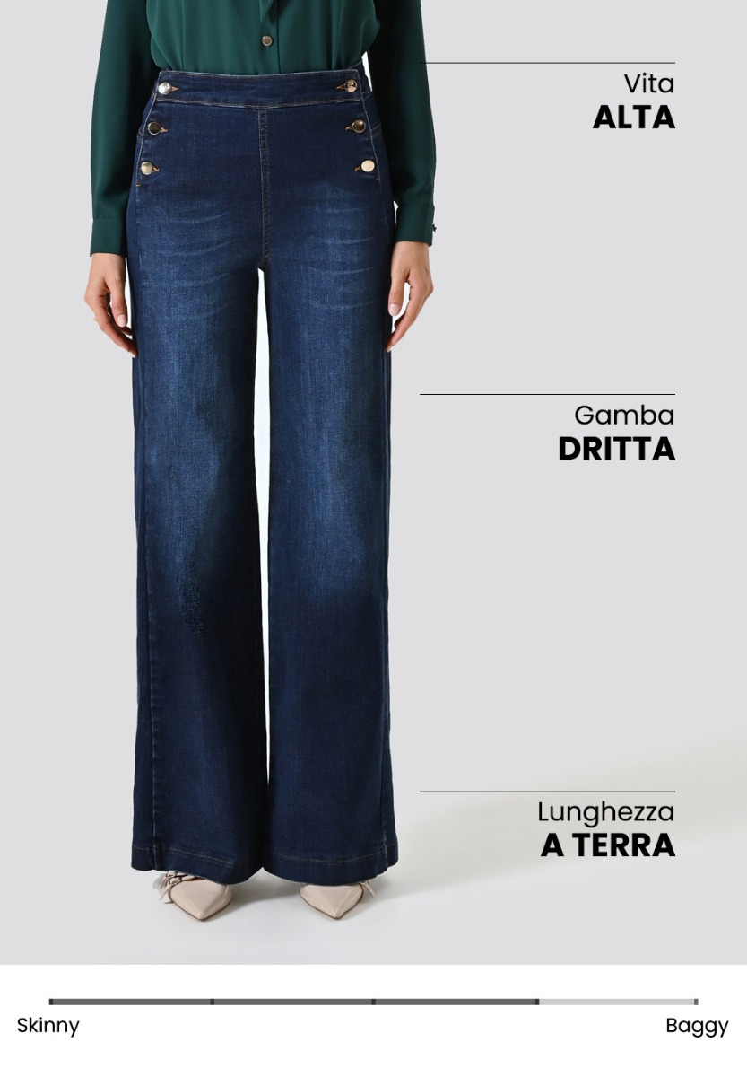 Jeans Lavaggio Scuro Wide Leg