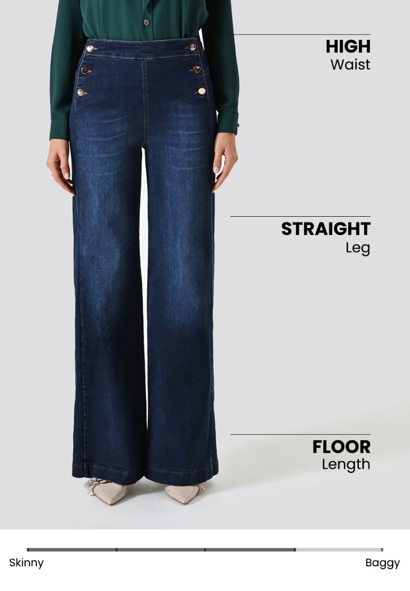 Dark-wash Wide Jeans