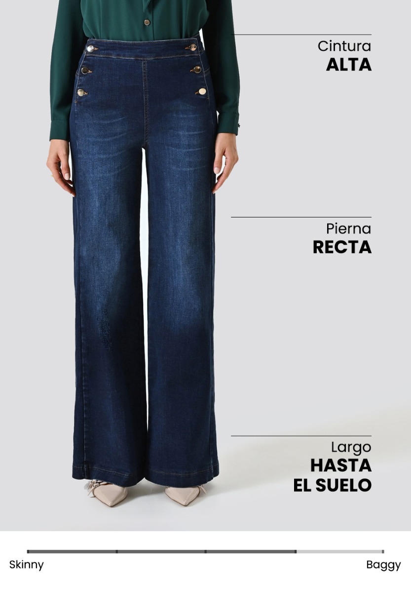 Vaqueros wide leg de lavado oscuro