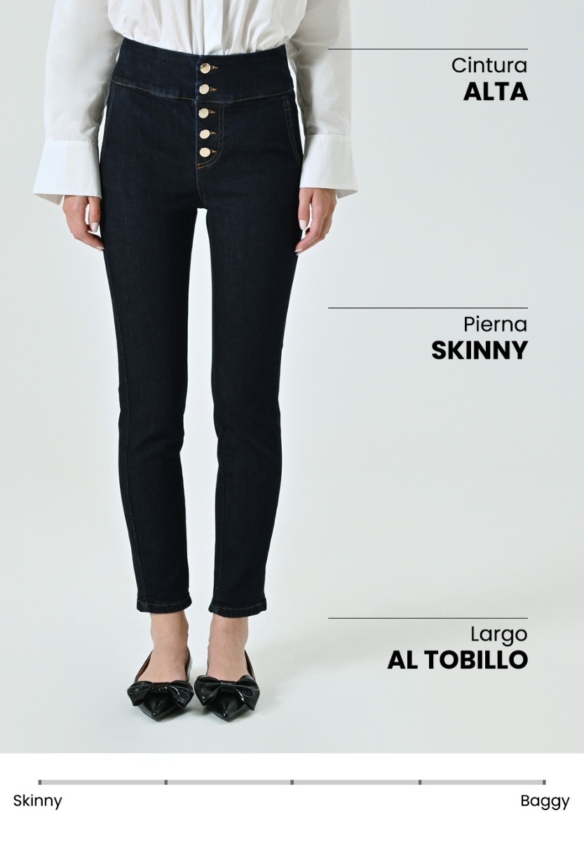 Jeans slim fit elásticos de lavado oscuro