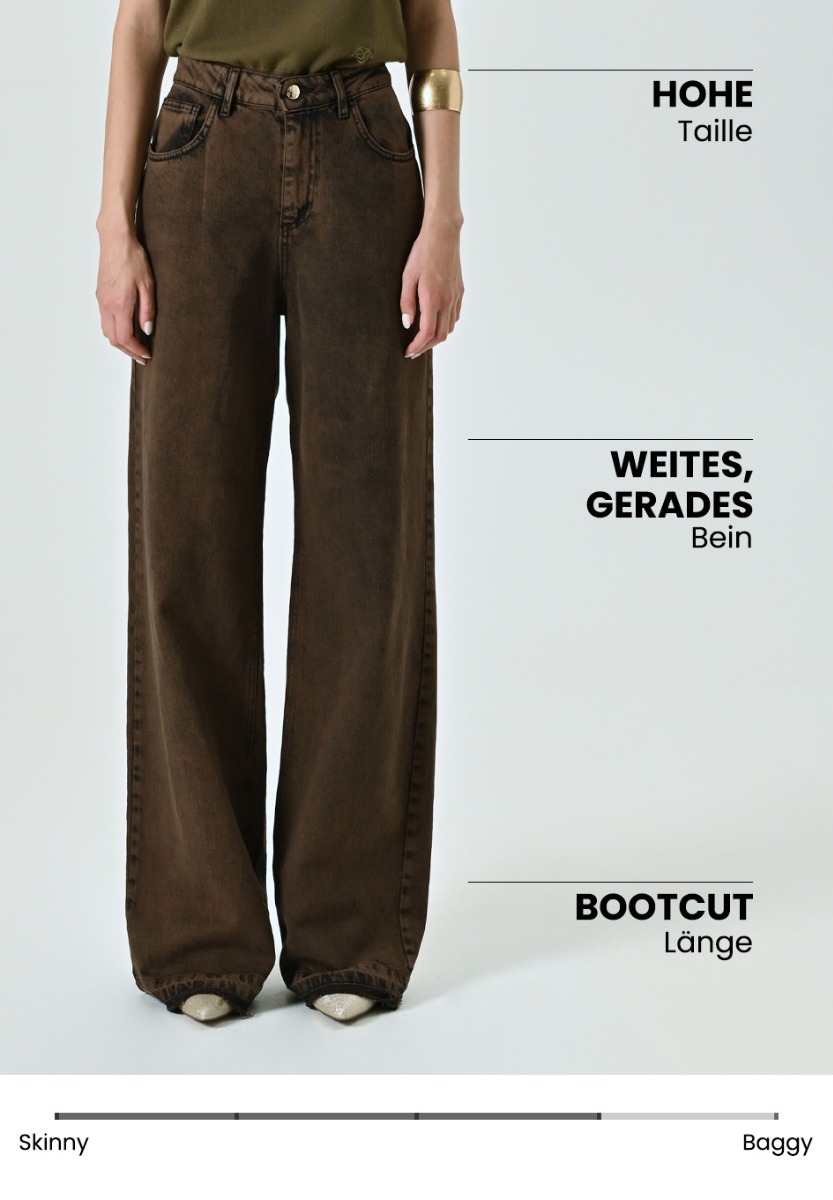 Jeans in Braun mit geradem Bein