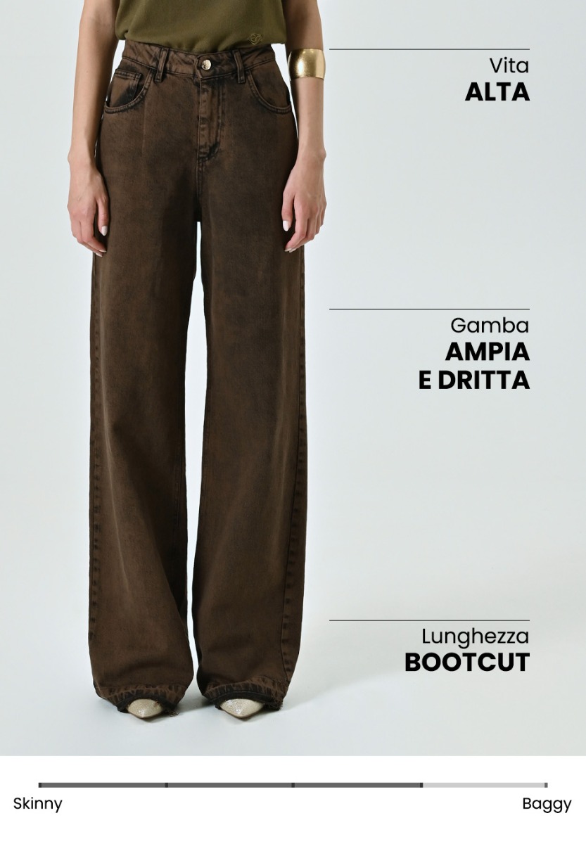 Jeans Marroni Gamba Dritta