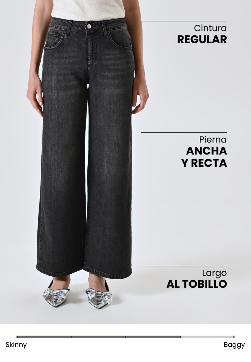 Jeans wide leg negros