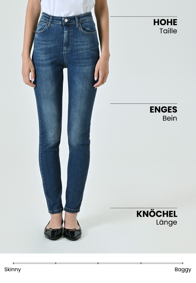 Skinny-Jeans mit hoher Taille