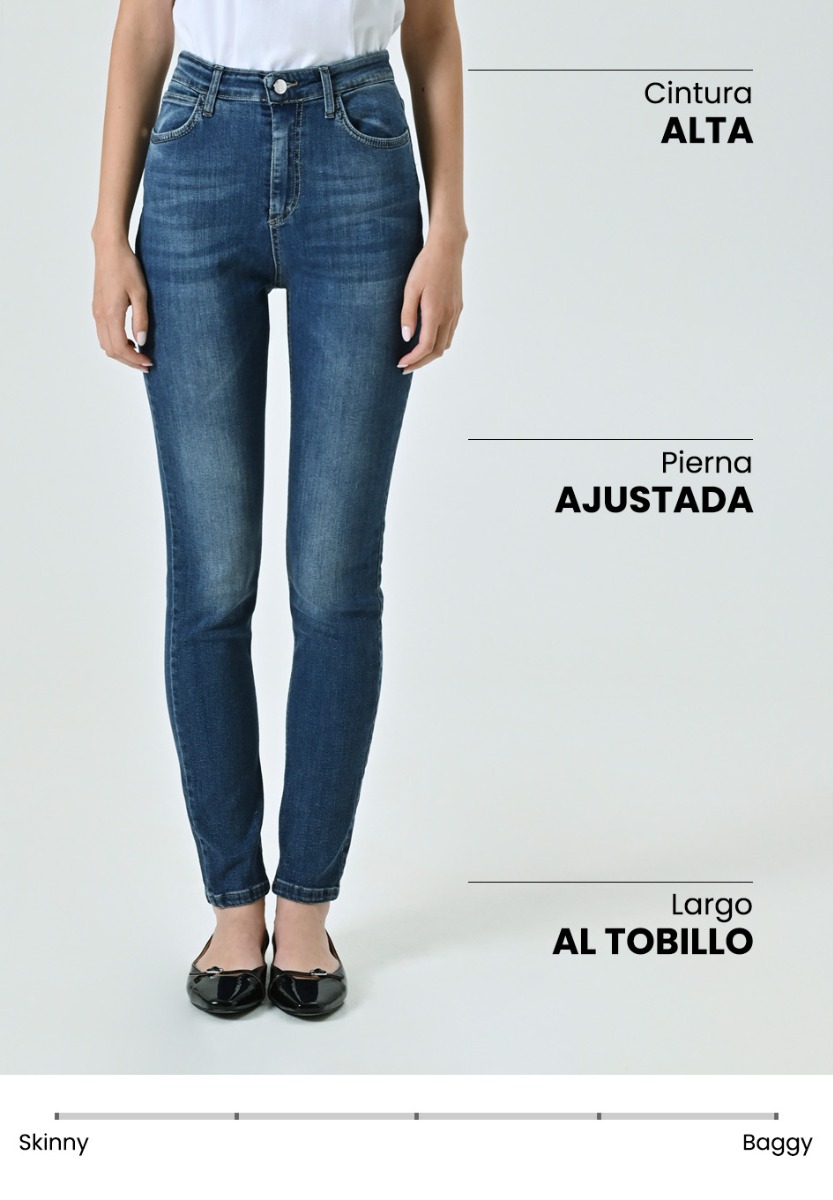 Vaqueros pitillo de tiro alto