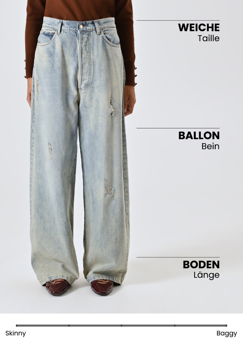 Helle Jeans mit Distressed-Effekt