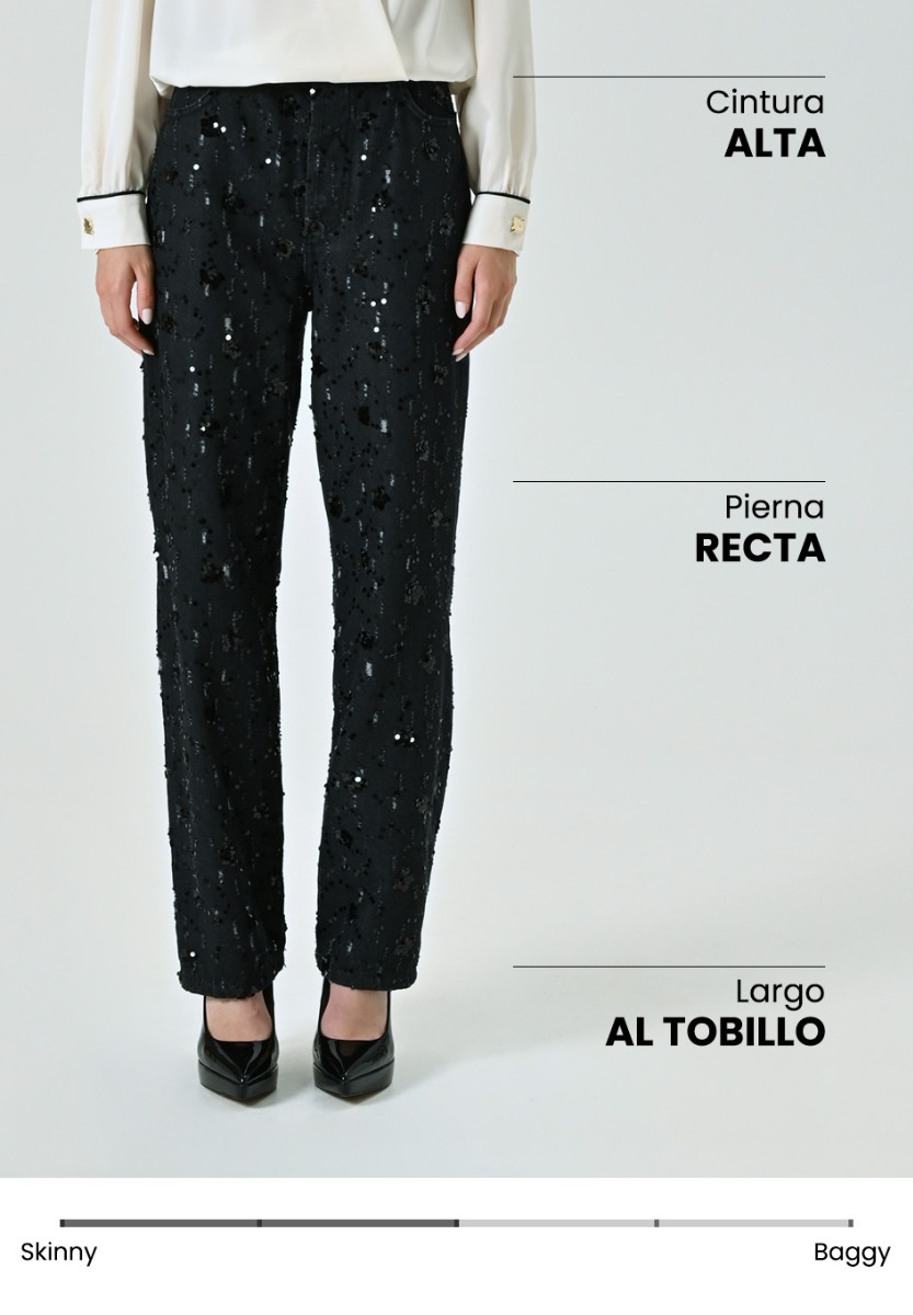 Pantalón vaquero con lentejuelas