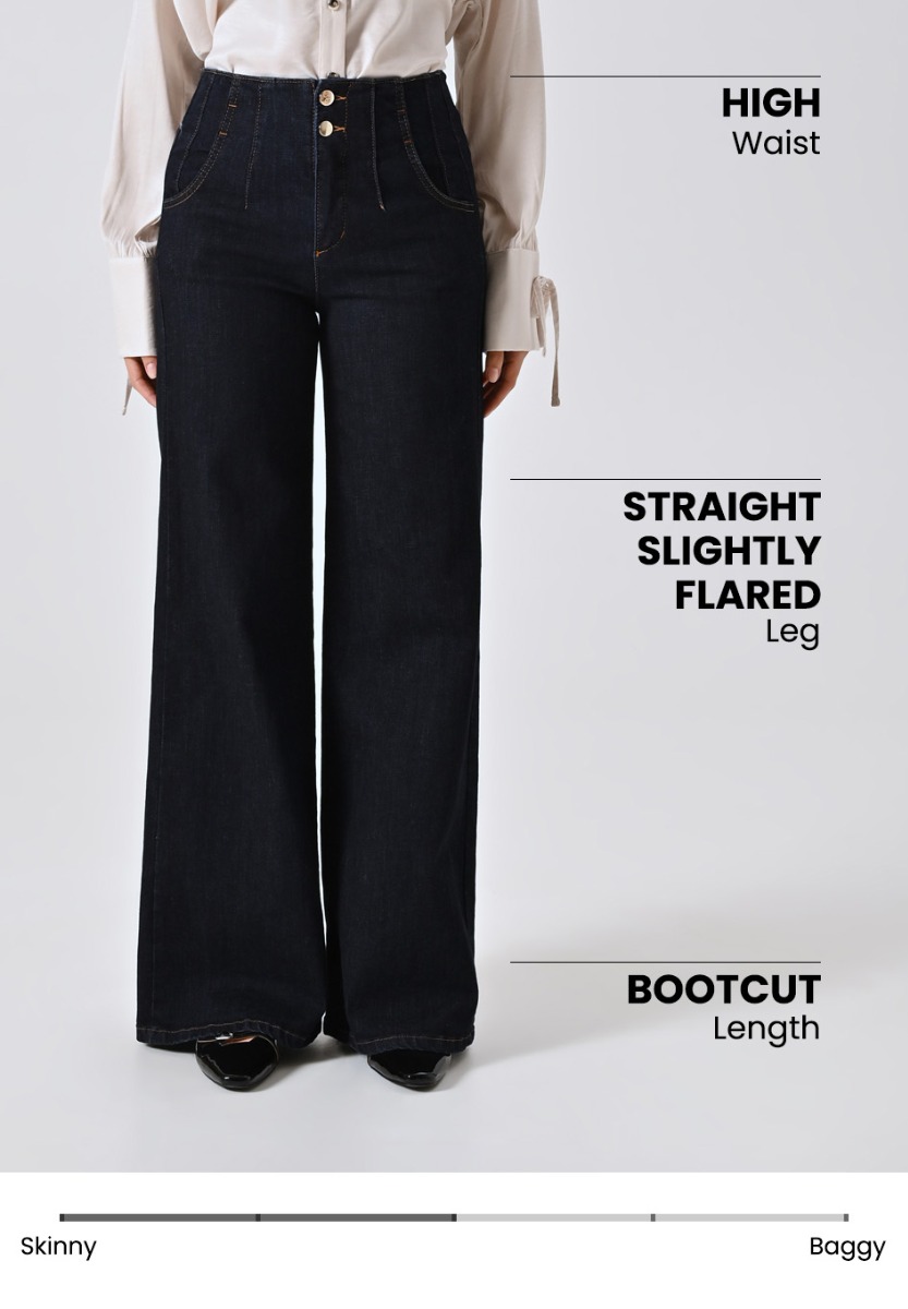 Dark-Wash Wide Jeans