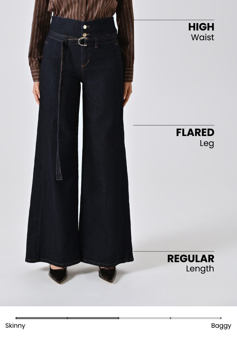 Dark-wash Jeans with Belt