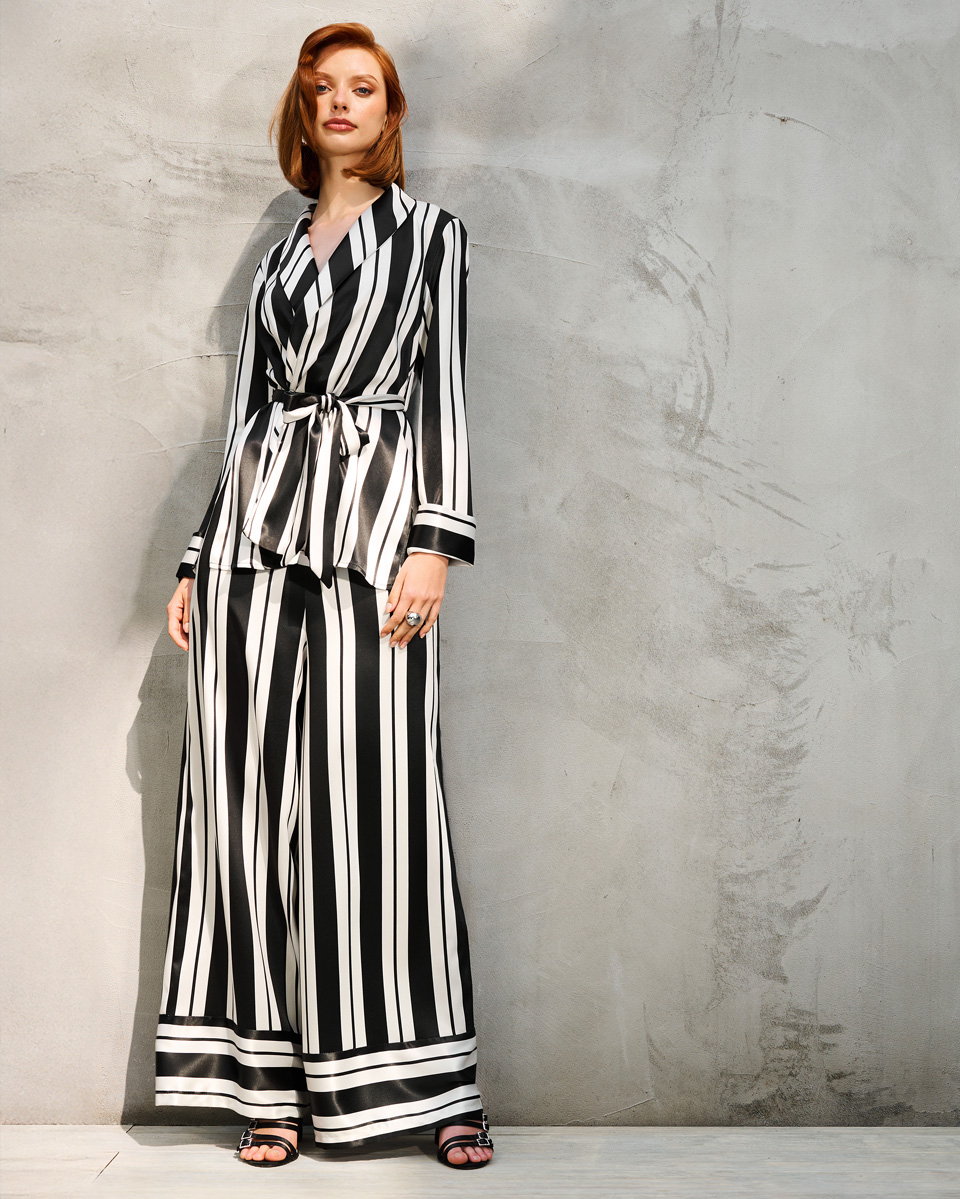 Giacca Leggera a Righe Black & White