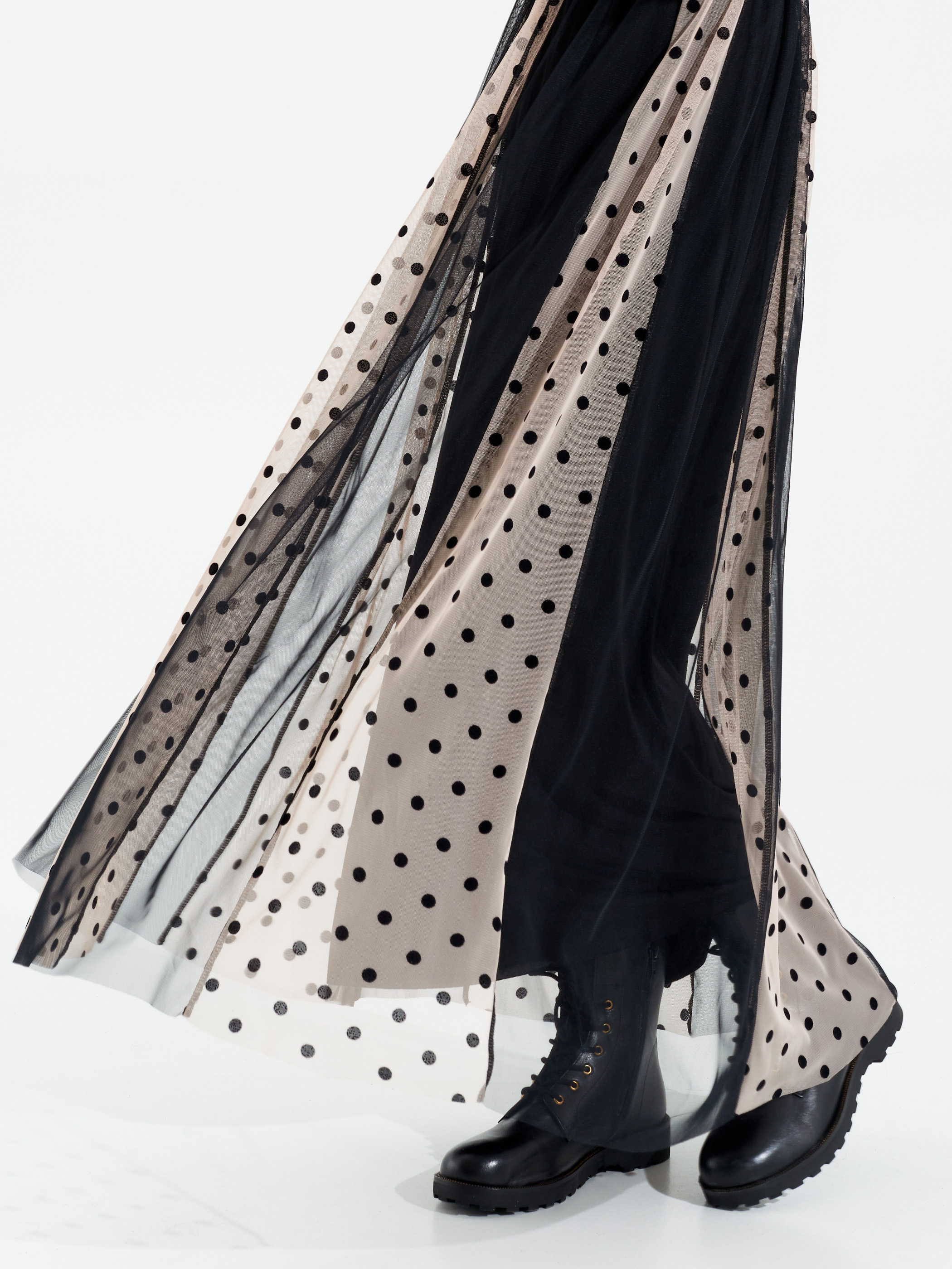 Robe longue a pois Outlet