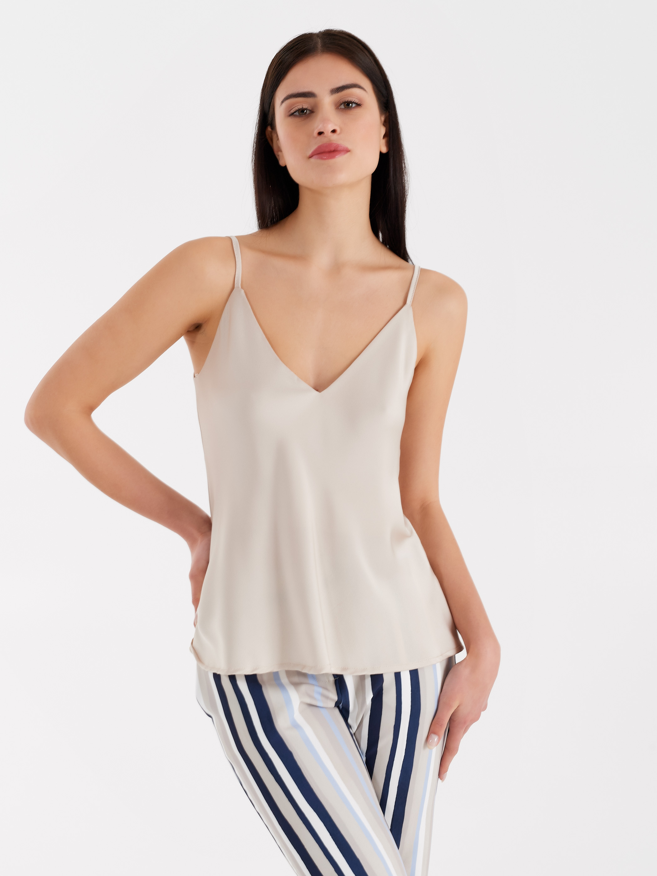 low cut satin top