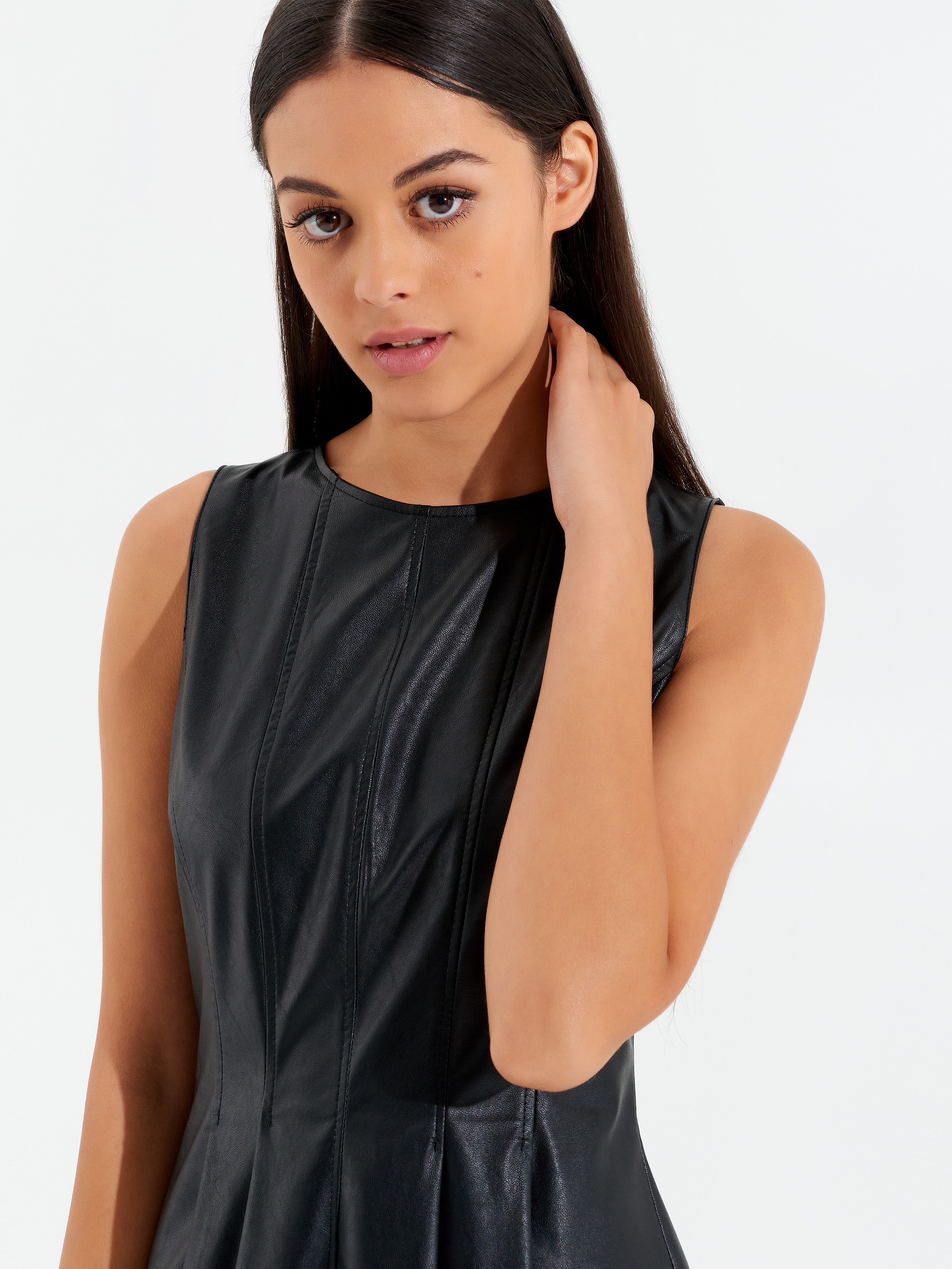 leatherette dress