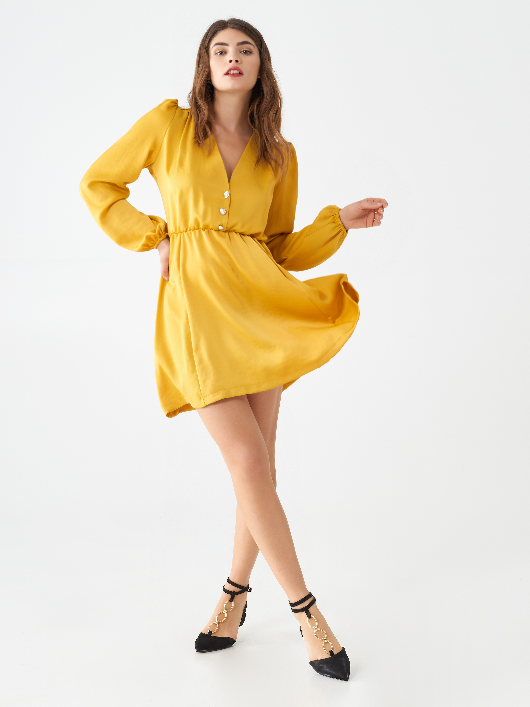 Robe jaune camaïeu clearance